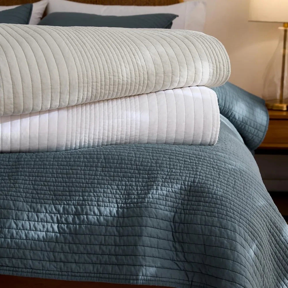 3-Piece Cotton Quilt Set – California King, Lightweight & Breathable