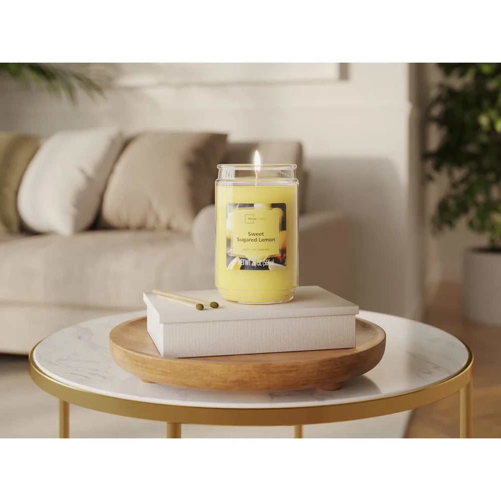 π Sweet Sugared Lemon Candle β 20 oz Limoncello Scent | Long 100h Burn, Decorative Glass Jar | Home & Gift