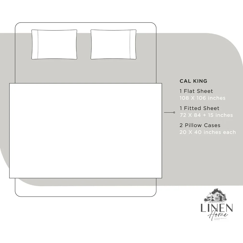 California King 100% Cotton Percale Sheet Set – Crisp, Breathable, and Hotel-Quality Comfort