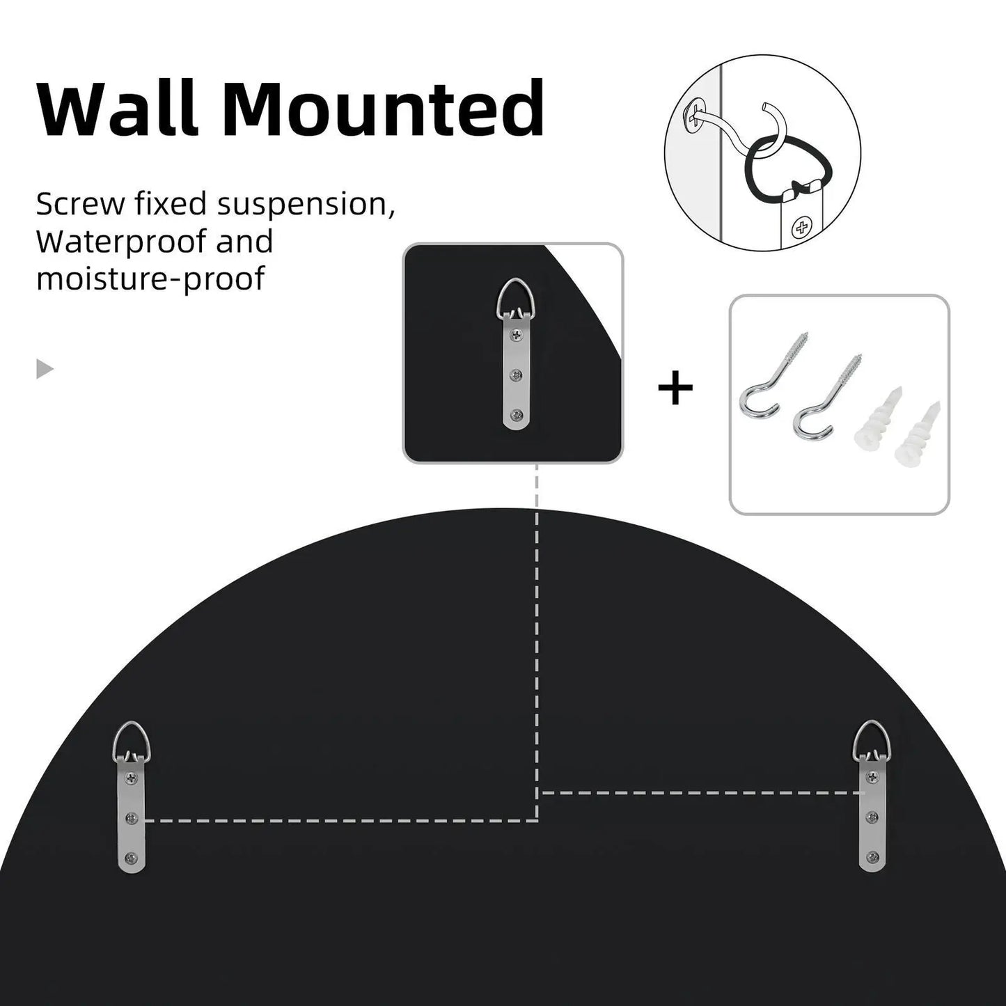 XL Round Wall Accent Mirror – 60cm or 80cm Sunburst Decorative Mirror for Entryway, Hallway, Bathroom, or Living Room