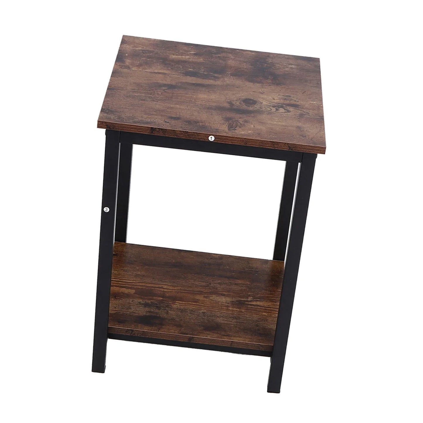 Modern Industrial Double-Layer Side Table – Bedroom & Living Room Storage Cabinet