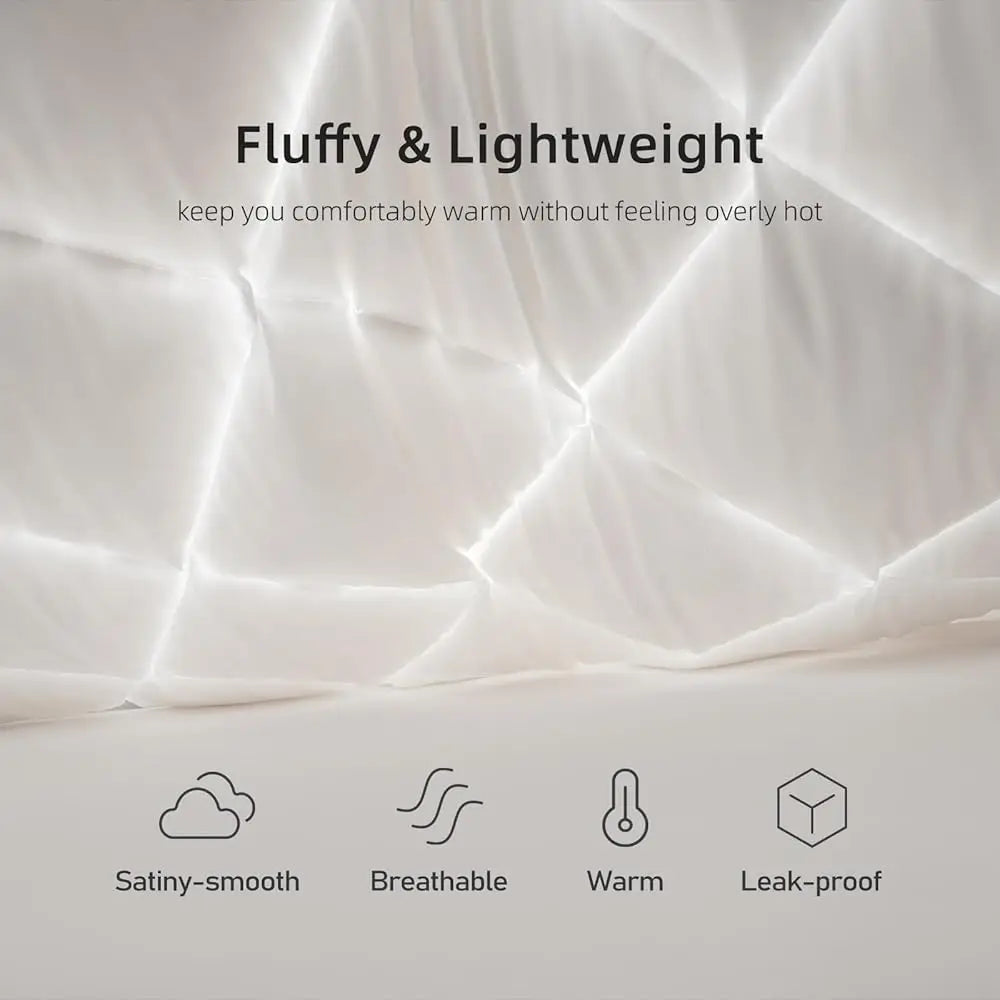 Goose Feather & Down Comforter – Soft, Fluffy Cotton-Blend Duvet Insert for All-Season Luxury