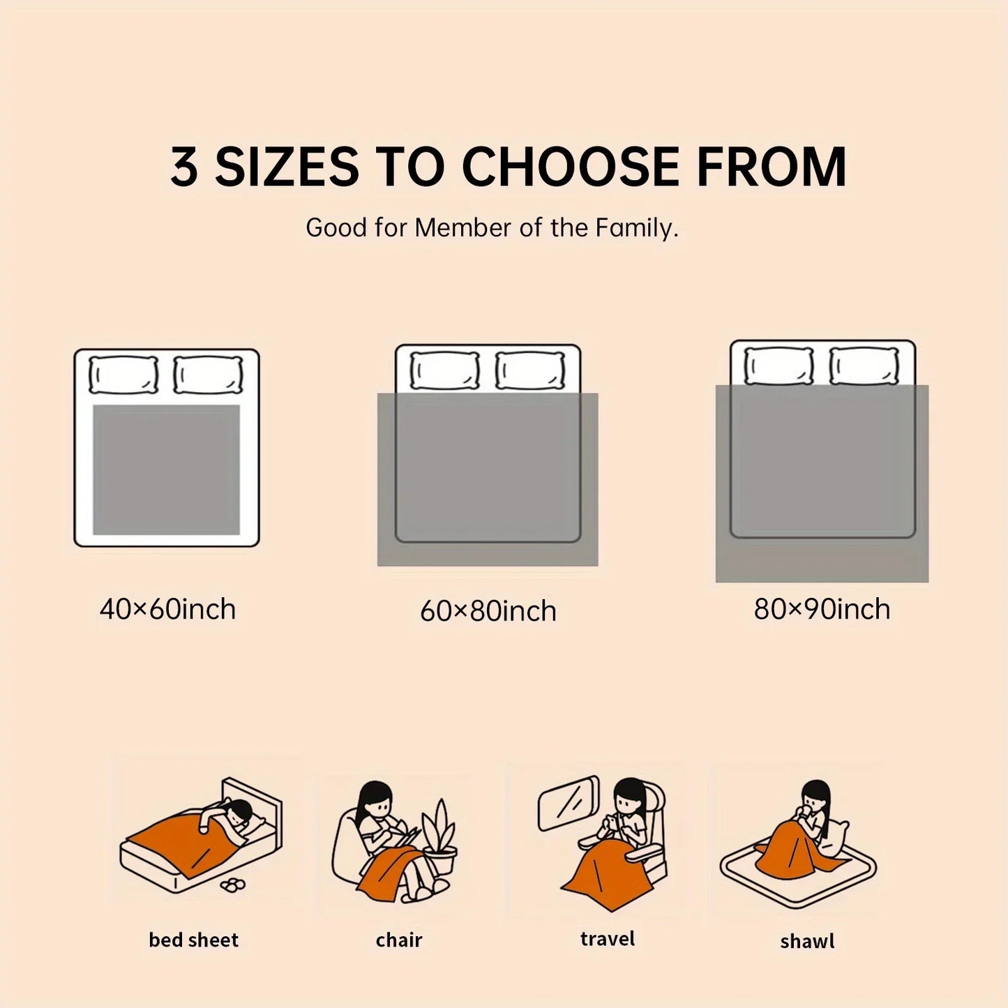 1PC Double-Sided Blanket – Thickened, Soft, Lightweight, Breathable for All Seasons