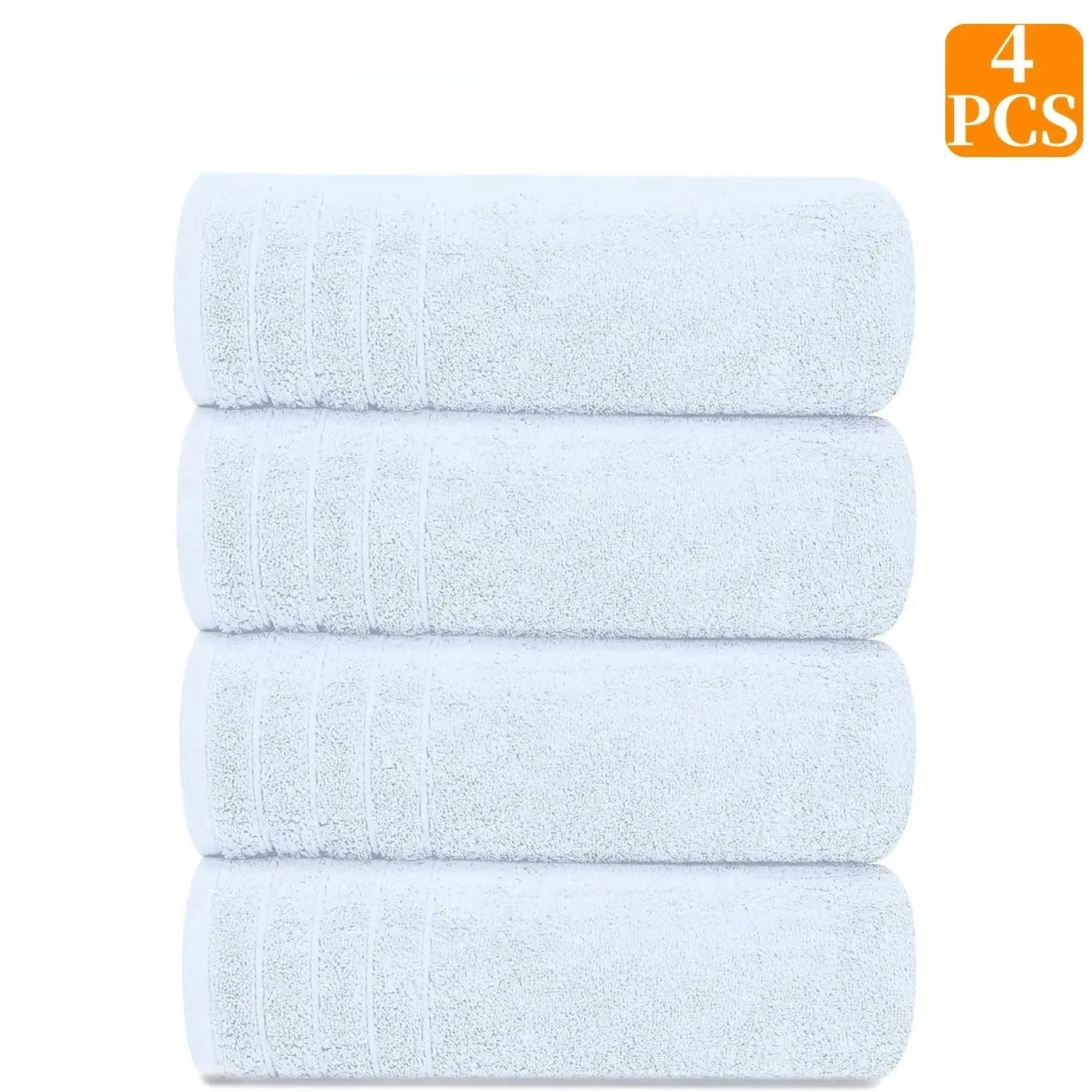 Pack of 4 XL Cotton Bath Towels – 30x60”, Soft, Lightweight & Quick-Drying