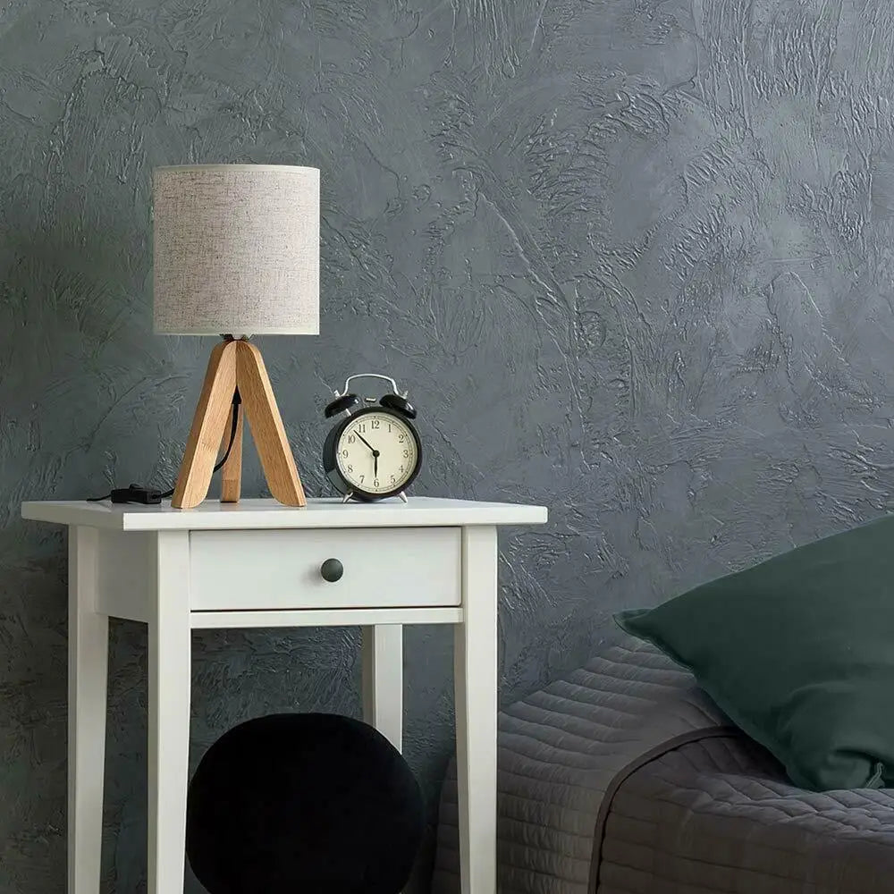 Wooden Bedside Table Lamp with Linen Shade – Modern Nightstand & Desk Lamp