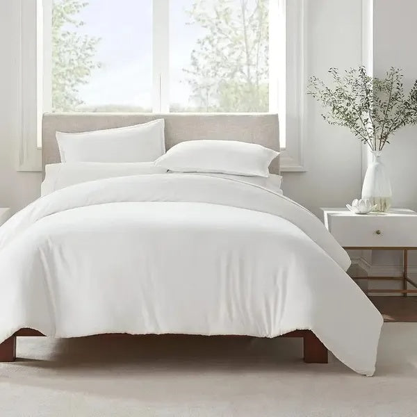 Serta Simply Clean Pleated Queen Duvet Cover – Easy Care & Durable