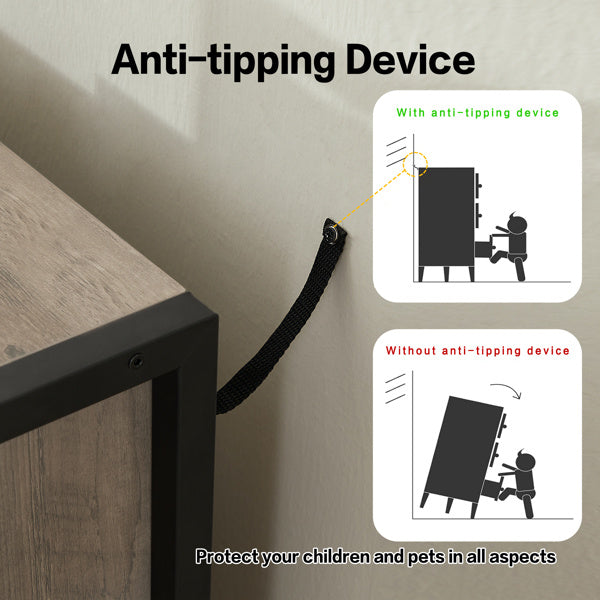 Wooden 6-Drawer Dresser – Stylish Storage Chest & Locker