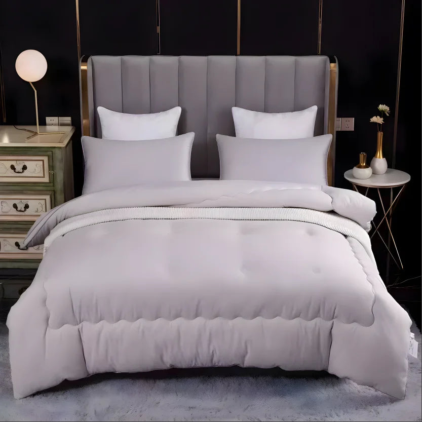 Quilted Down Alternative Comforter – Box-Stitched with Corner Tabs (White)