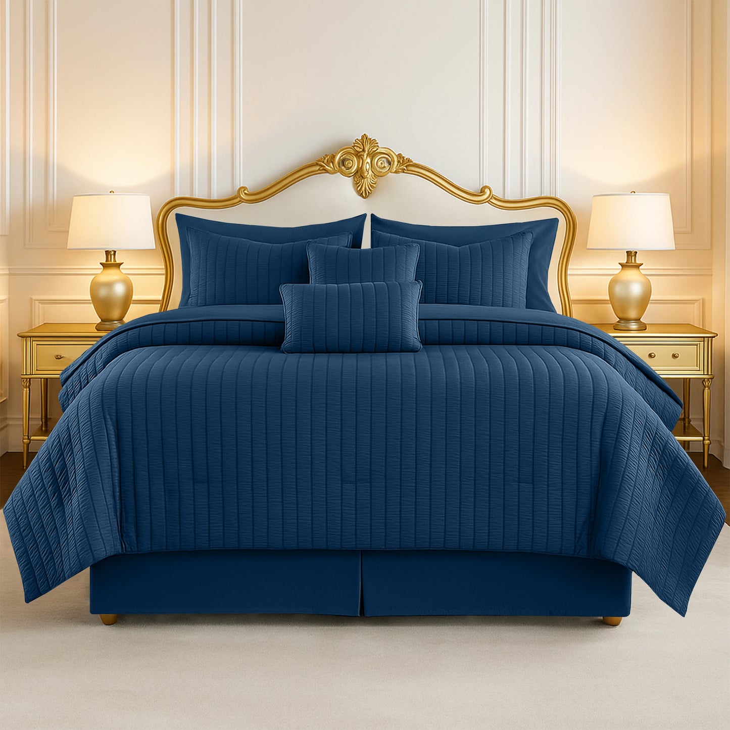 Seersucker 10-Piece Lightweight Comforter Set with Sheets