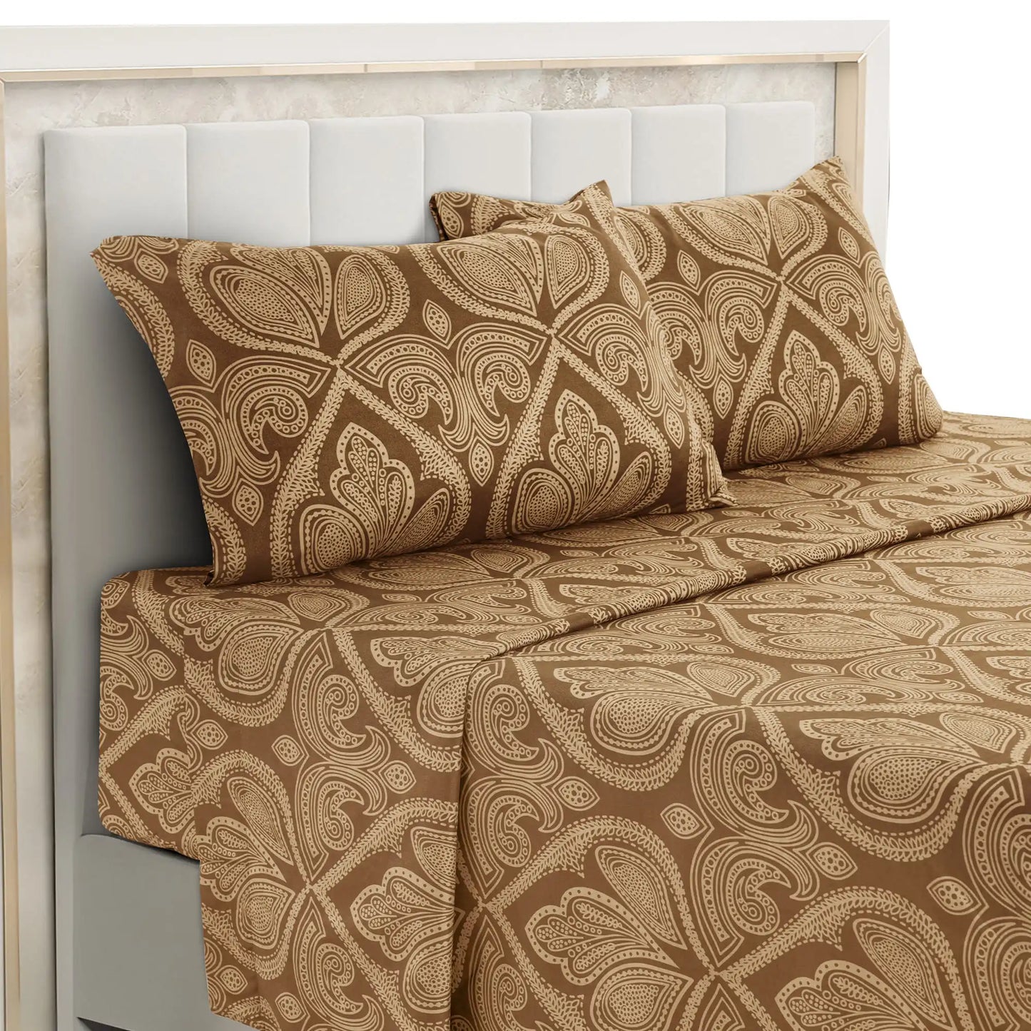 Lux Decor 4-Piece Paisley Bed Sheet Set – Soft Brushed Microfiber
