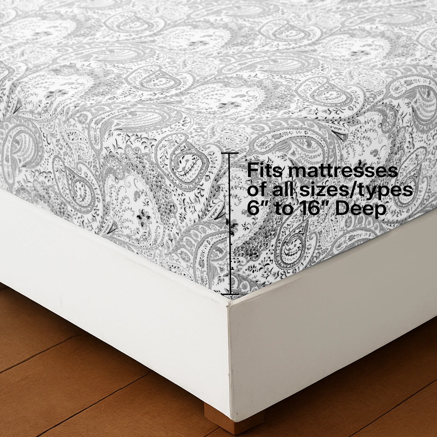 Lux Decor 4-Piece Paisley Bed Sheet Set – Soft Brushed Microfiber