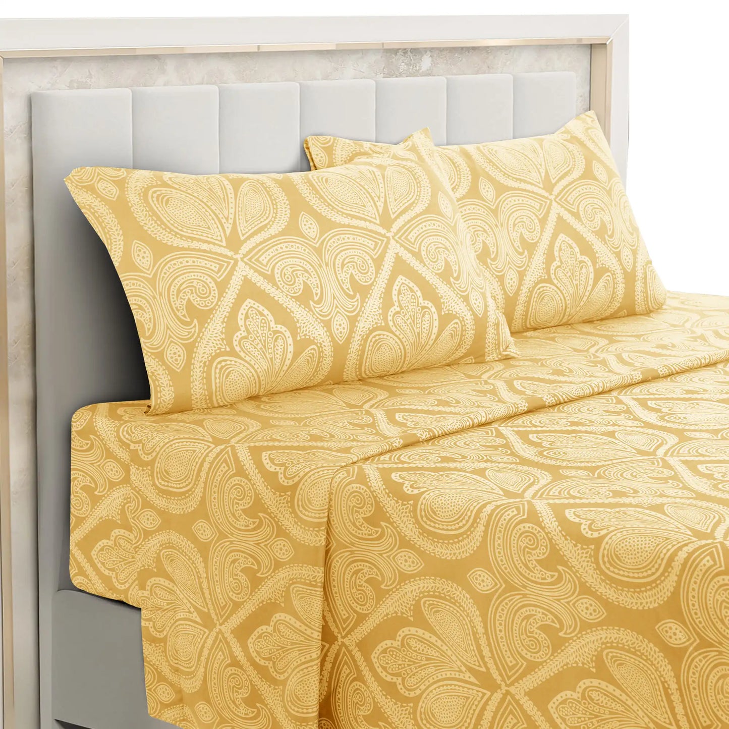 Lux Decor 4-Piece Paisley Bed Sheet Set – Soft Brushed Microfiber