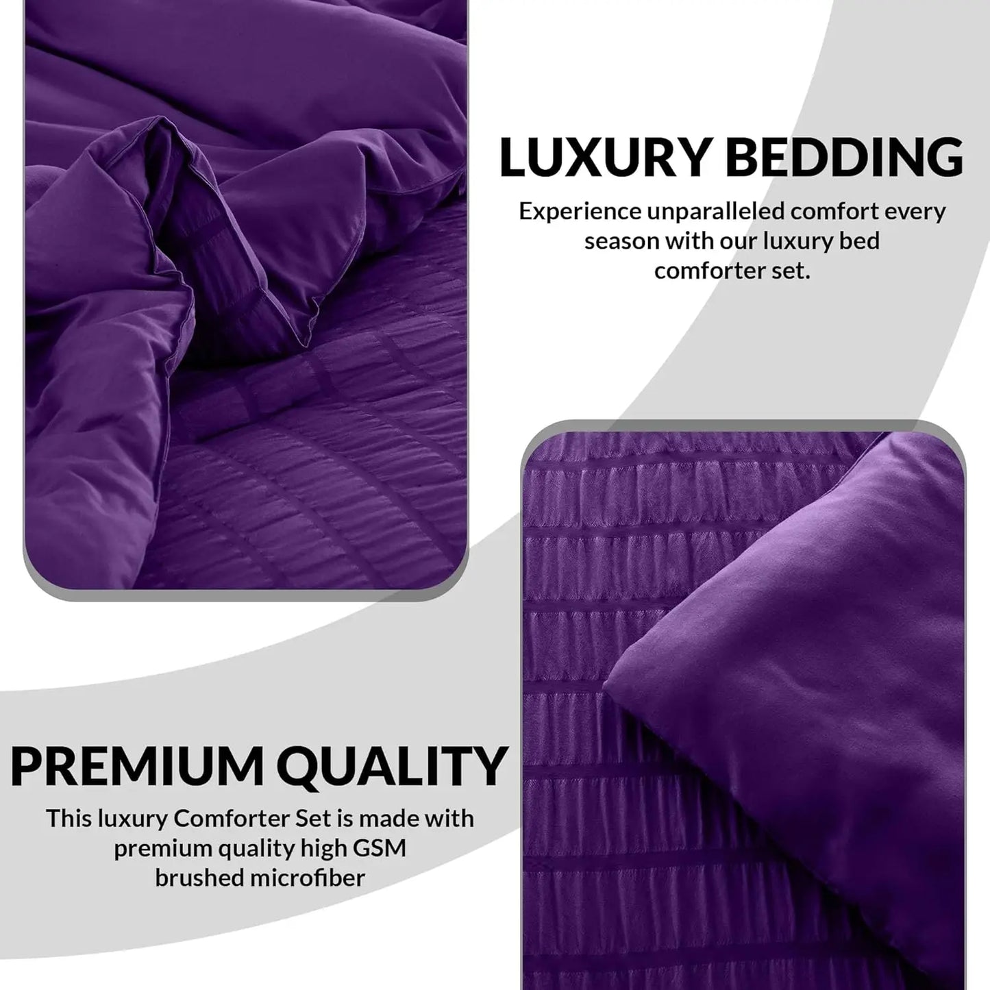 Lux Décor 10-Piece Seersucker Comforter Set – Lightweight, All-Season Bedding