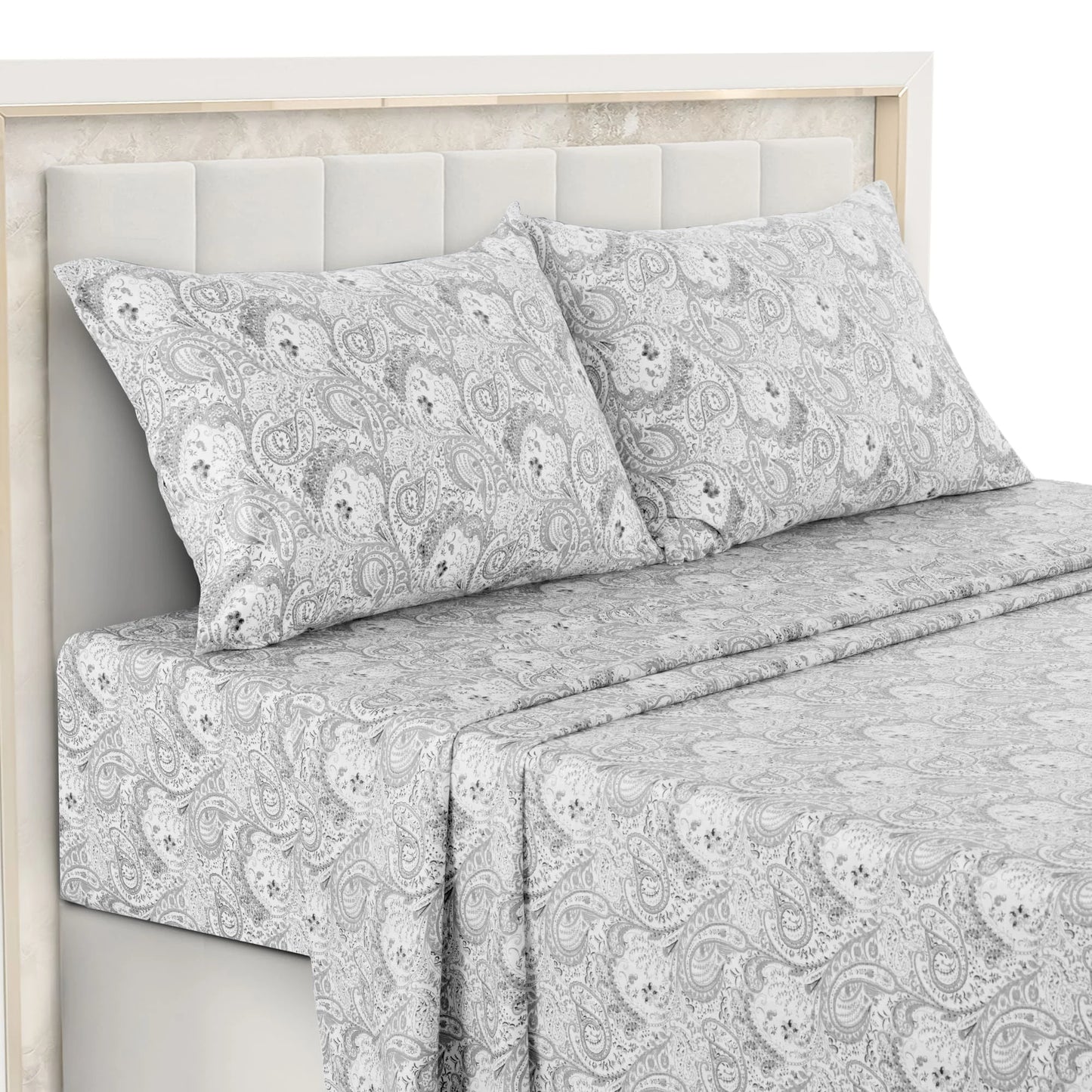 Lux Decor 4-Piece Paisley Bed Sheet Set – Soft Brushed Microfiber