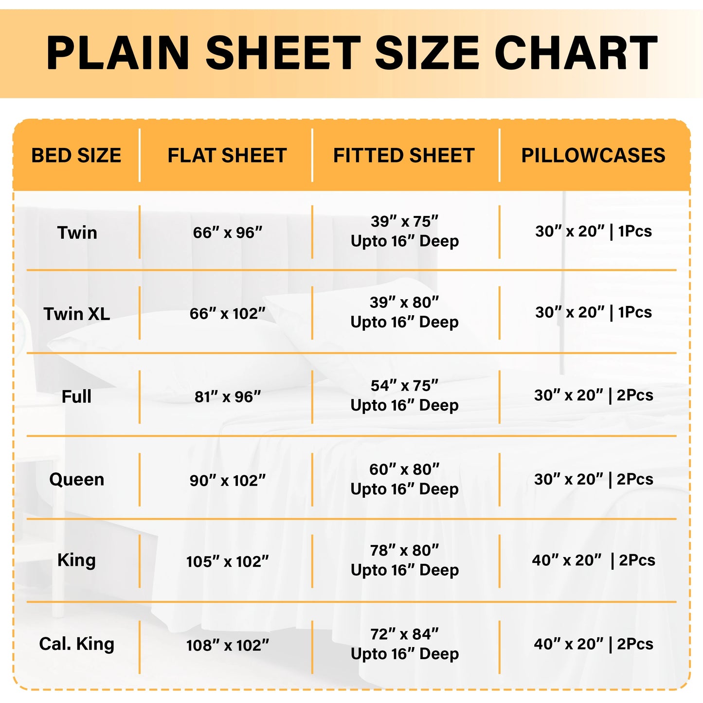 6-Piece Solid Sheet Set Brushed Microfiber Deep Pocket Fitted Sheet with Pillowcases