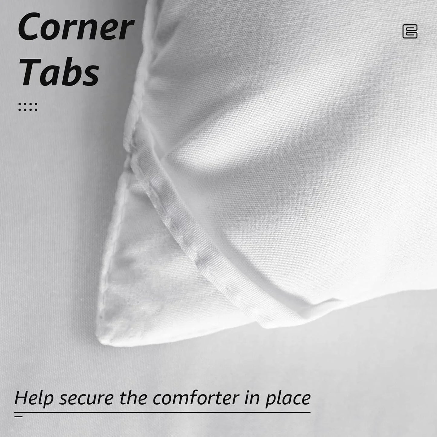 Quilted Down Alternative Comforter – Box-Stitched with Corner Tabs (White)