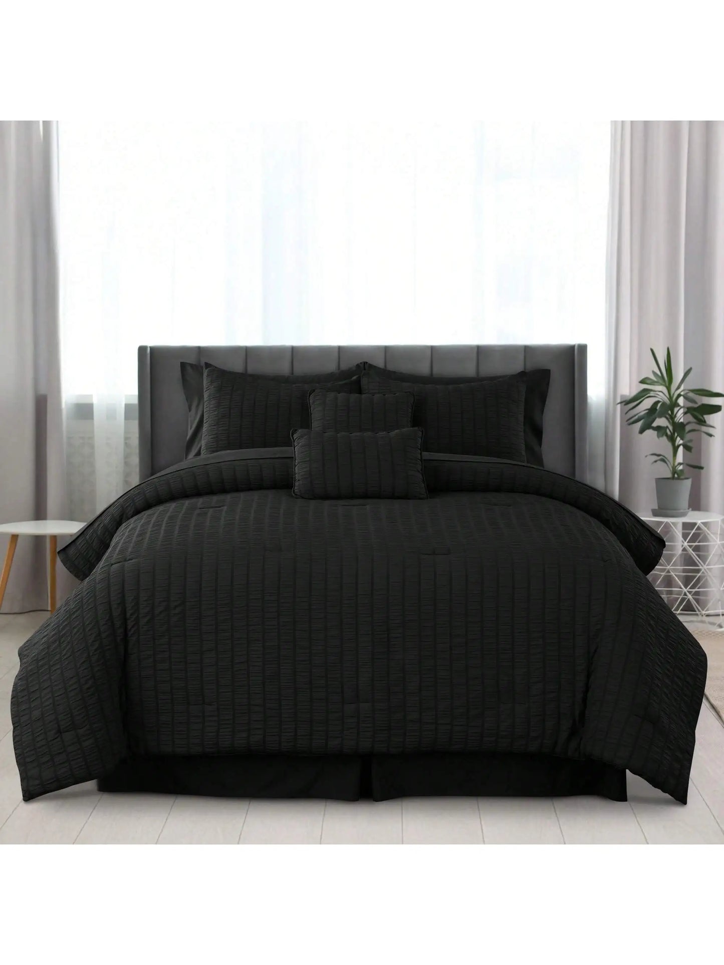 Seersucker 10-Piece Lightweight Comforter Set with Sheets