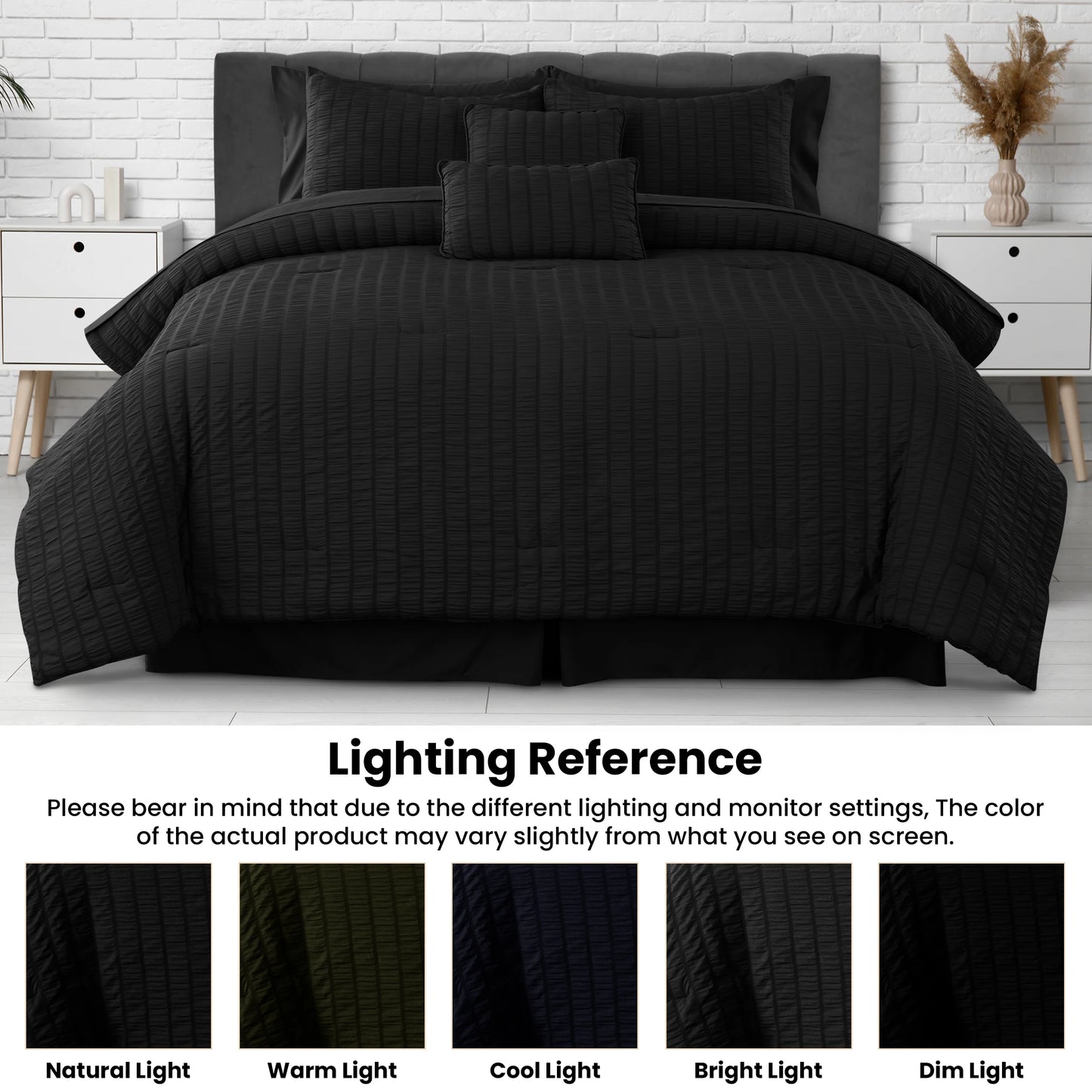 Seersucker 10-Piece Lightweight Comforter Set with Sheets