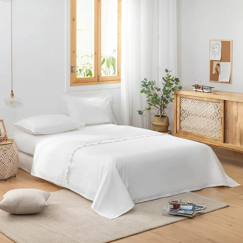 Simple & Opulence 100% Cotton 4-Piece Sheet Set – Deep Pocket, Soft & Breathable Luxury Bedding