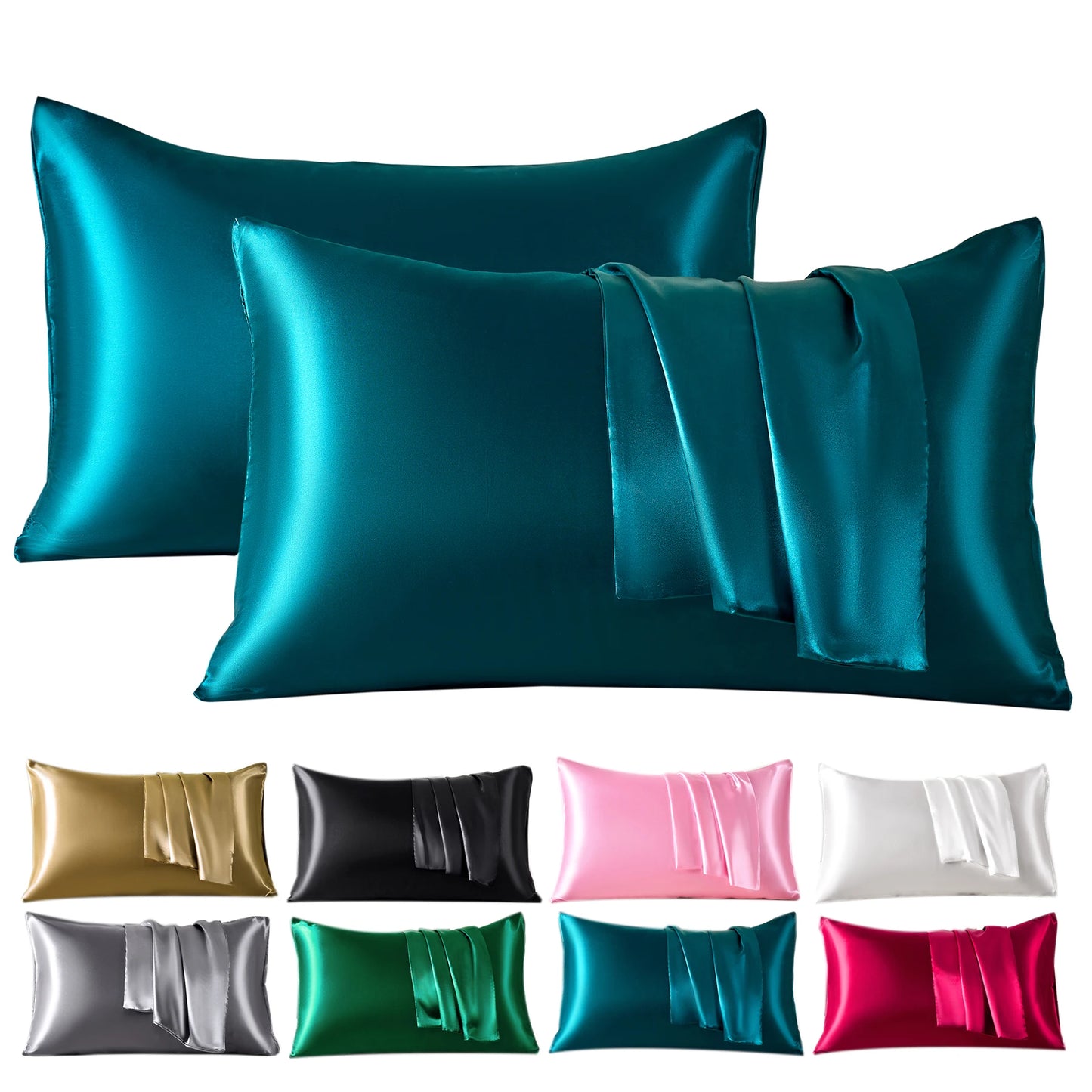 2-Piece Satin Pillowcase Set – Smooth, Soft, Hair & Skin Friendly, 100% Polyester