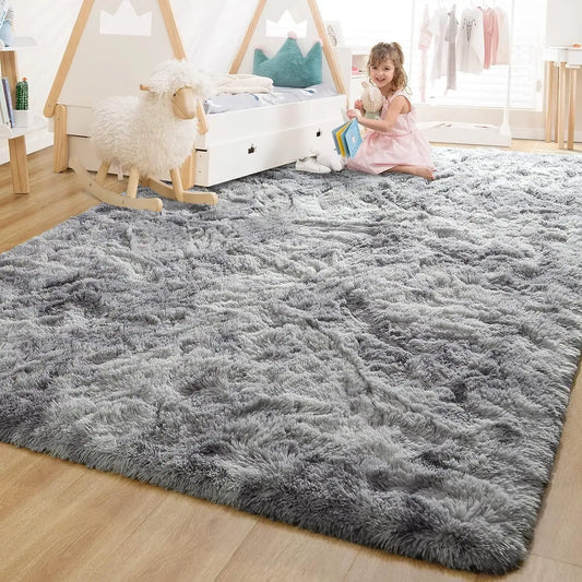 Area Rug Living Room 5x8ft Ultra Shag Fluffy Soft Fuzzy Non-Slip Carpet Mat