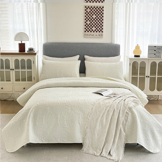 3-Piece Bohemian Bedding Set – Bedspread & 2 Pillowcases, Soft, Machine-Washable, All-Season