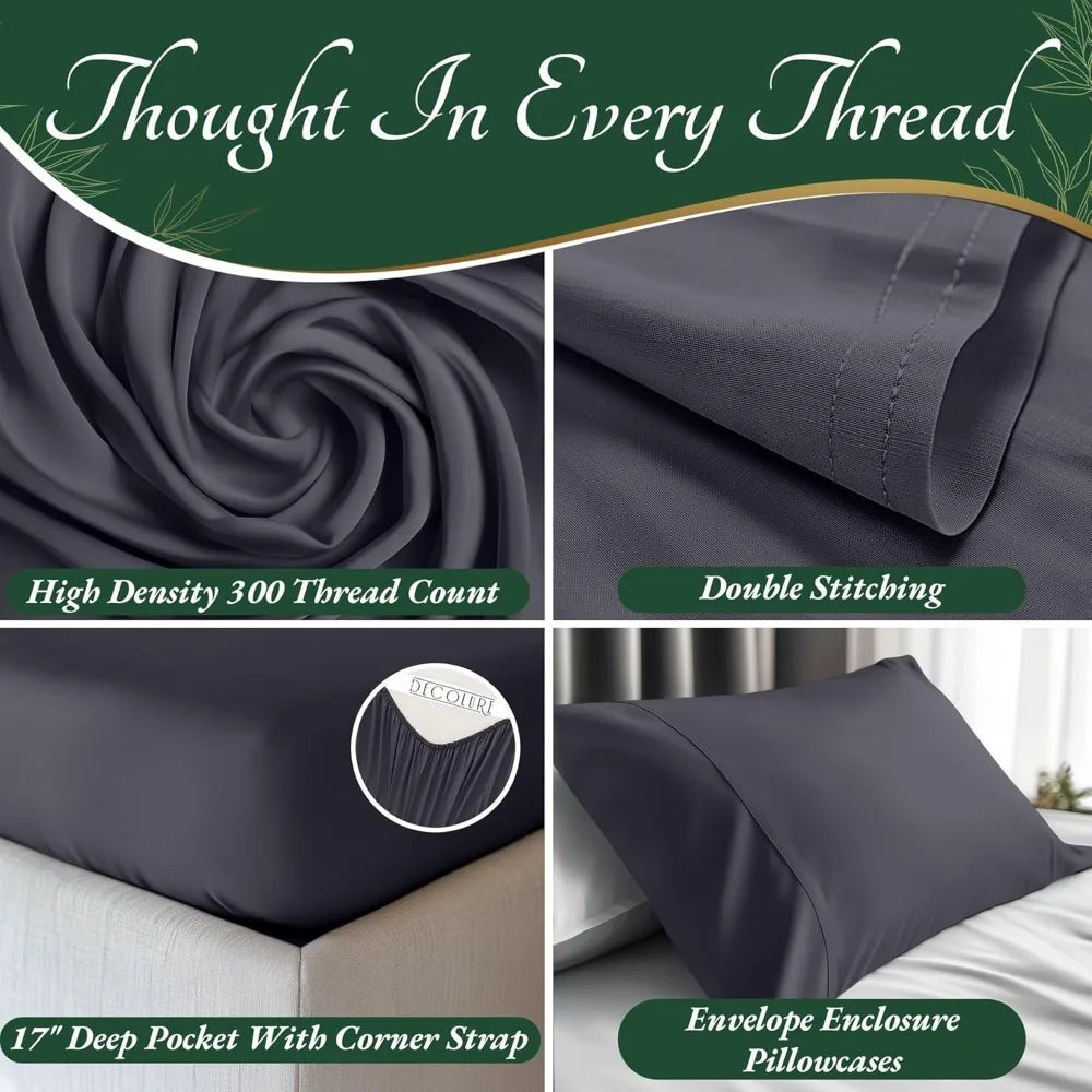 Luxury Bamboo Viscose Sheet Set – King Size, Cooling & Soft