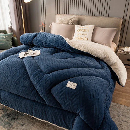 Warm Winter Quilt – Thick, Soft, Skin-Friendly Solid Color Bedding