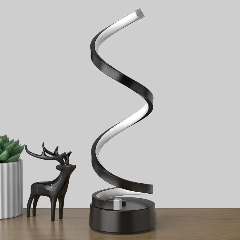 Modern Spiral LED Table Lamp – Dimmable Minimalist Desk & Bedside Light