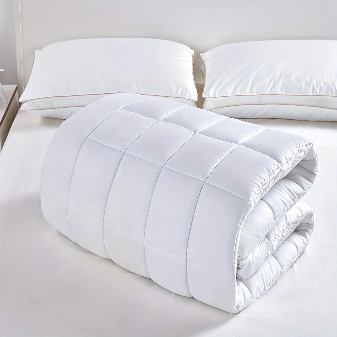 Quilted Mattress Pad – Breathable Plush Bed Protector (White)