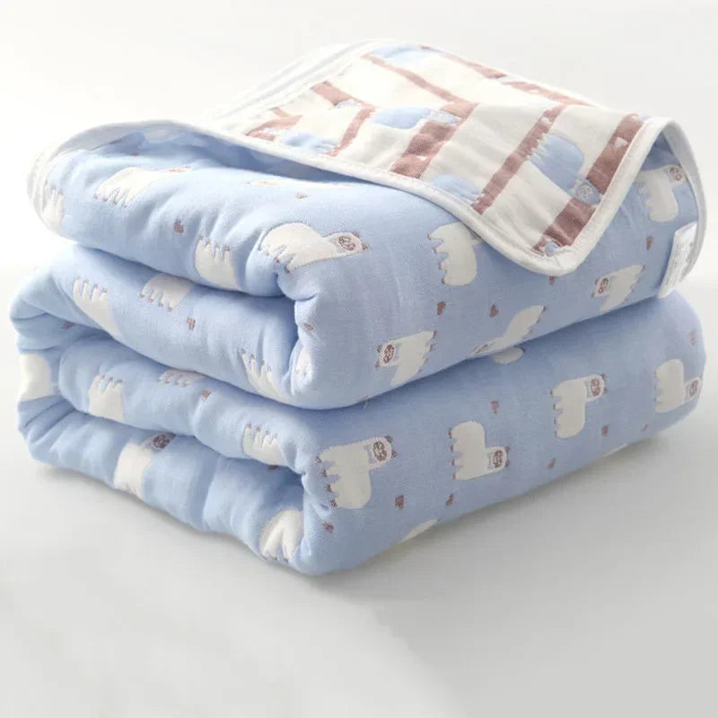 🌿 100% Cotton Pastoral Style Thread Blanket – Soft, Breathable & Lightweight Throw for Home, Travel, and Outdoor Use