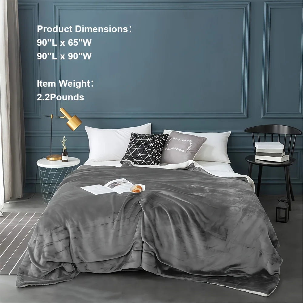 100% Wool Knit Throw Blanket – Soft, Warm, Breathable Layer for Bed or Couch