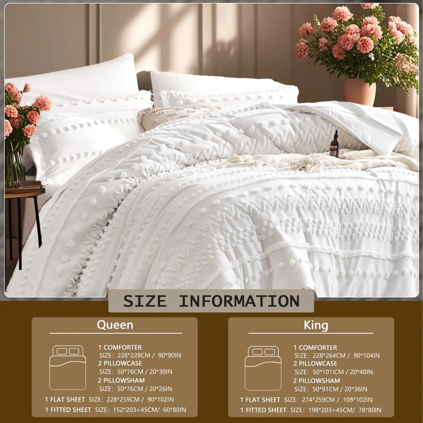 7-Piece Tufted Comforter Set – Soft & Cozy Queen Bedding 🛏️✨