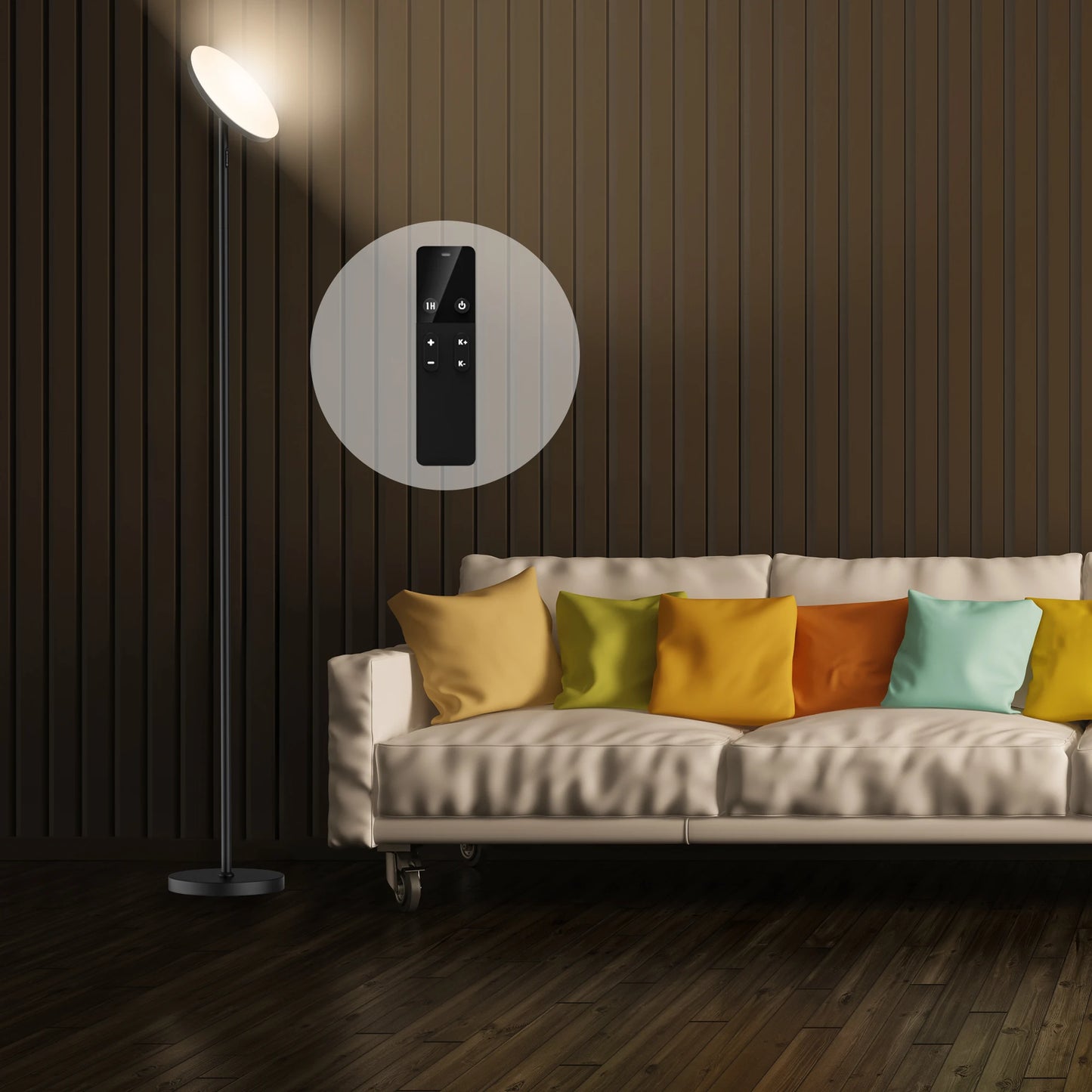 70" LED Torchiere Floor Lamp with Remote Control – Modern Adjustable Ambient Lighting