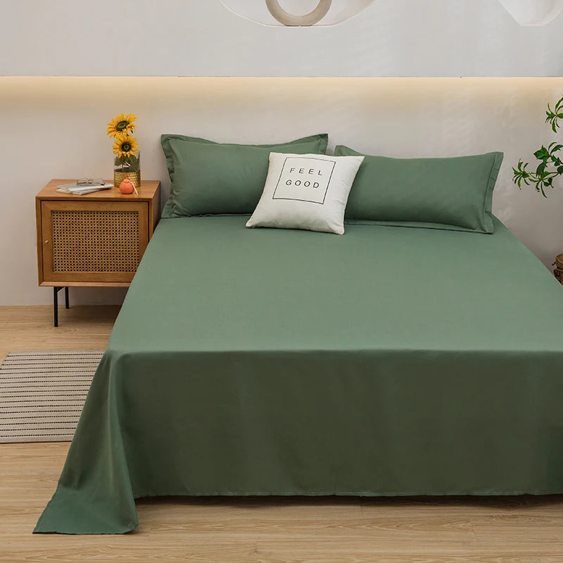 Soft Polyester Flat Bed Sheet | Breathable, Skin-Friendly & Fade-Resistant Bedding