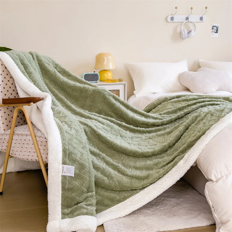 1PC Double-Sided Blanket – Thickened, Soft, Lightweight, Breathable for All Seasons