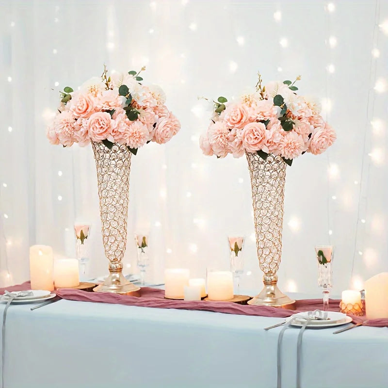 20-Inch Crystal Centerpiece Vases – Elegant Decorative Set for Tables & Events