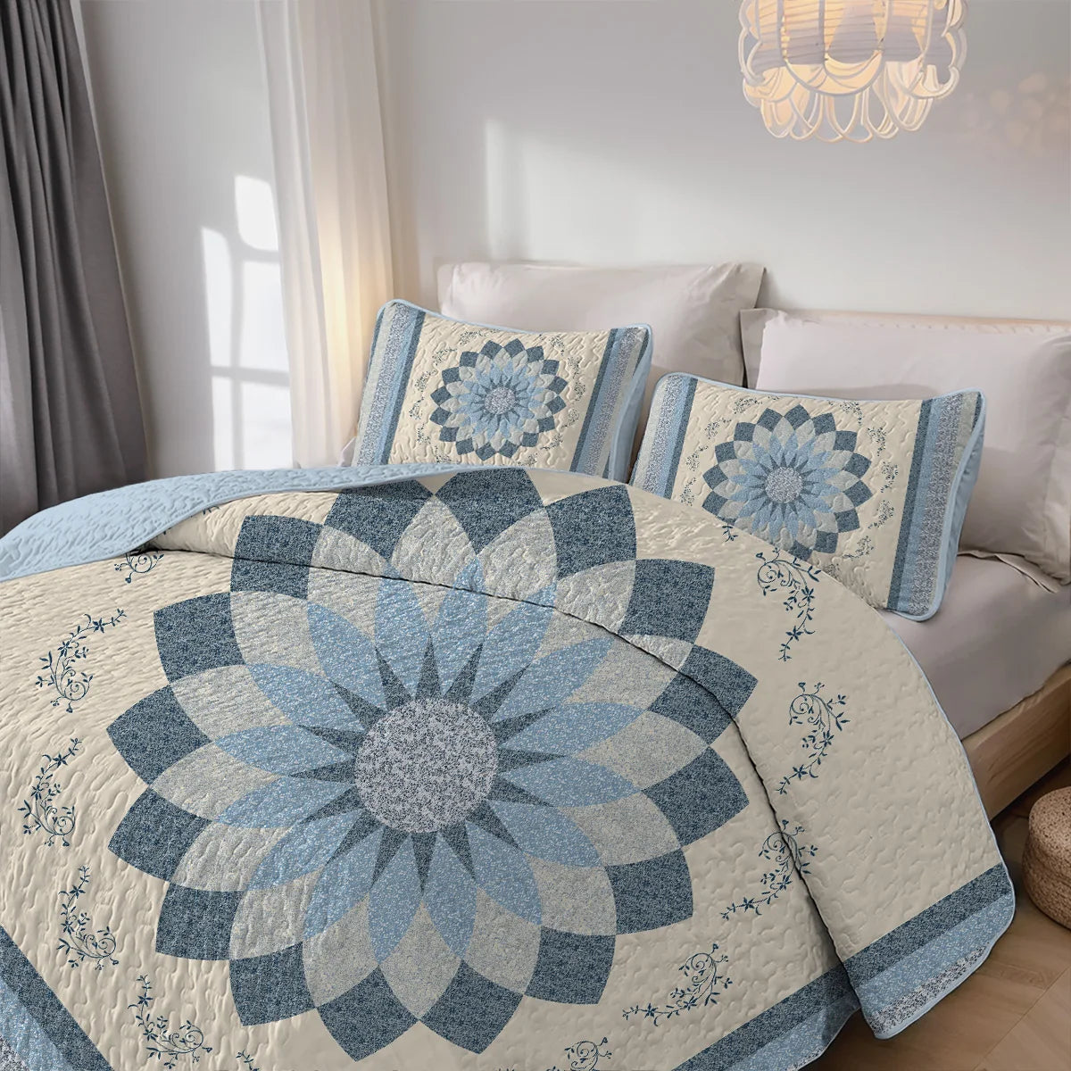 🛏️ Luxury Printed Microfiber Quilt Set | Soft Lightweight Bedspread with Pillowcases | Durable All-Season Bedding