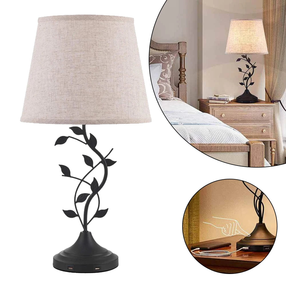 Rechargeable Retro Table Lamp – USB-A & USB-C Night Light for Bedroom and Living Room