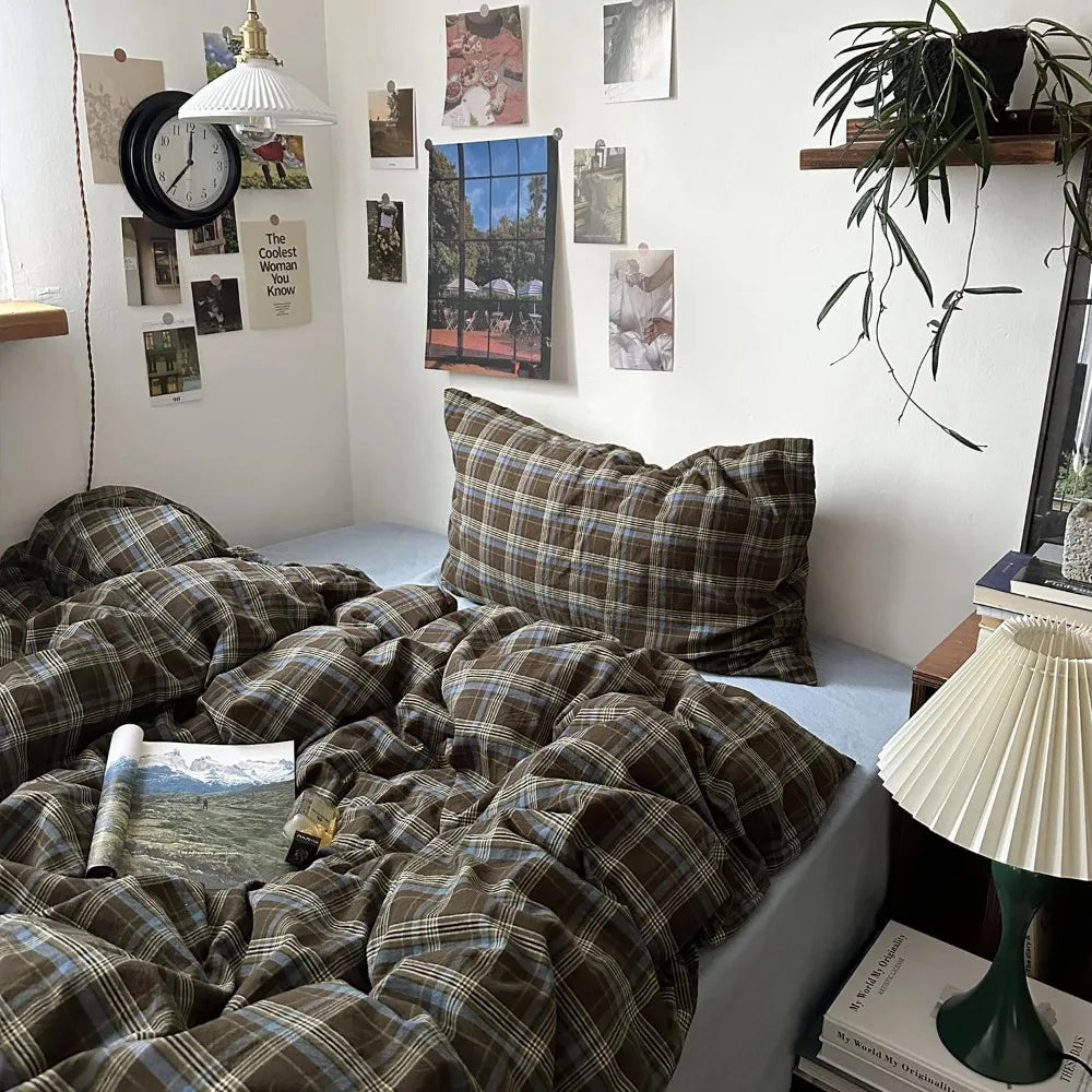 Vintage Buffalo Plaid Duvet Cover Set(3-piece) – Full Size (Full/Double)