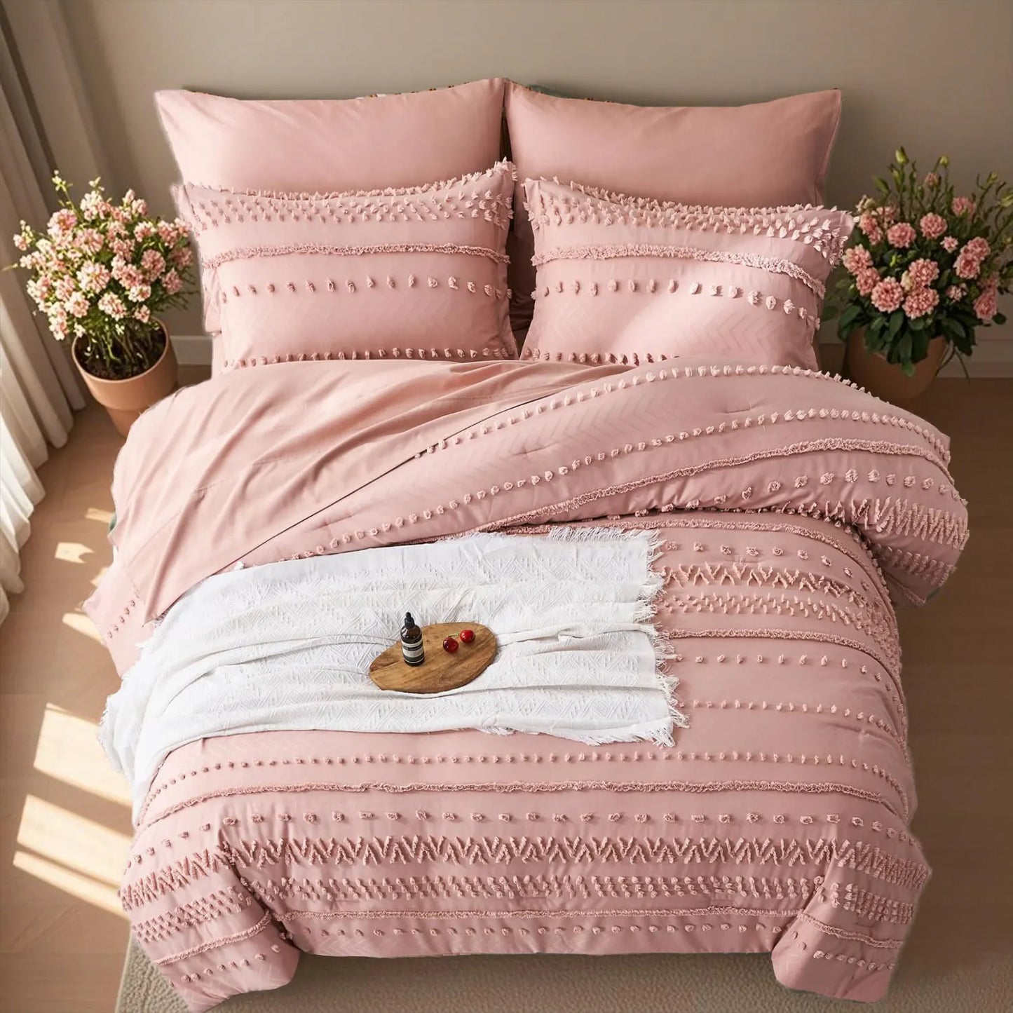 7-Piece Tufted Comforter Set – Soft & Cozy Queen Bedding 🛏️✨