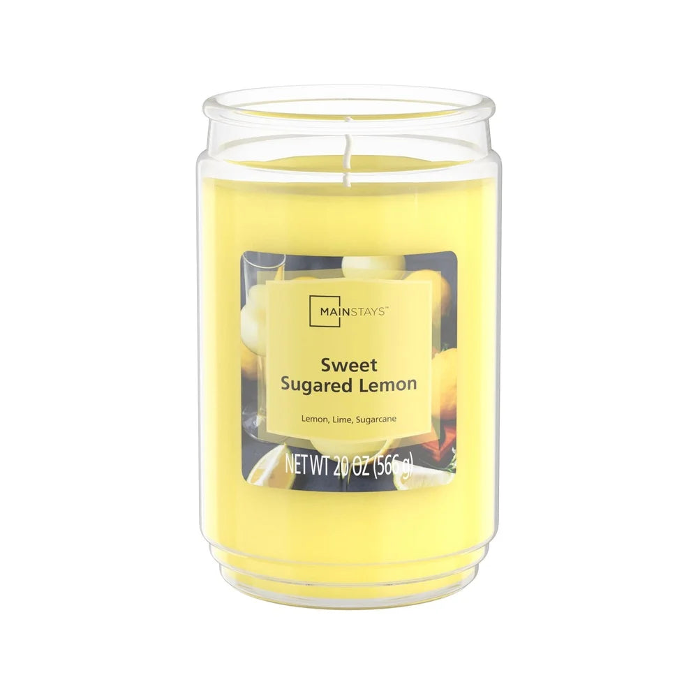 🍋 Sweet Sugared Lemon Candle – 20 oz Limoncello Scent | Long 100h Burn, Decorative Glass Jar | Home & Gift
