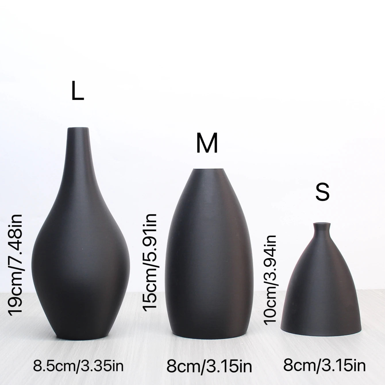 3-Piece Matte Vase Set – Modern Minimalist Decorative Vases for Home or Living Room