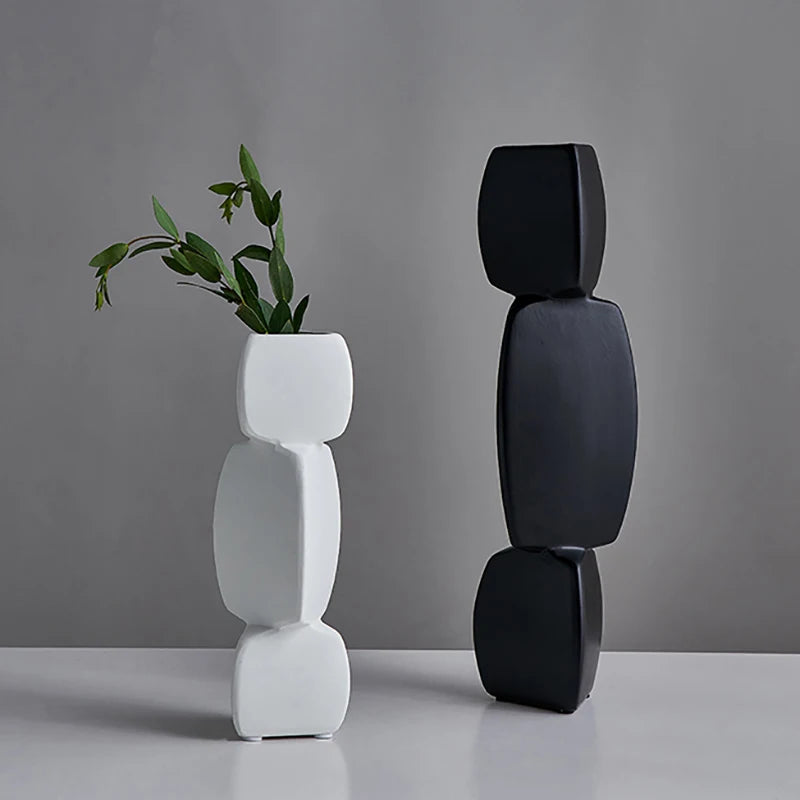 Modern Minimalist Ceramic Vase – Nordic Home Decor Flower Pot for Living Room & Office