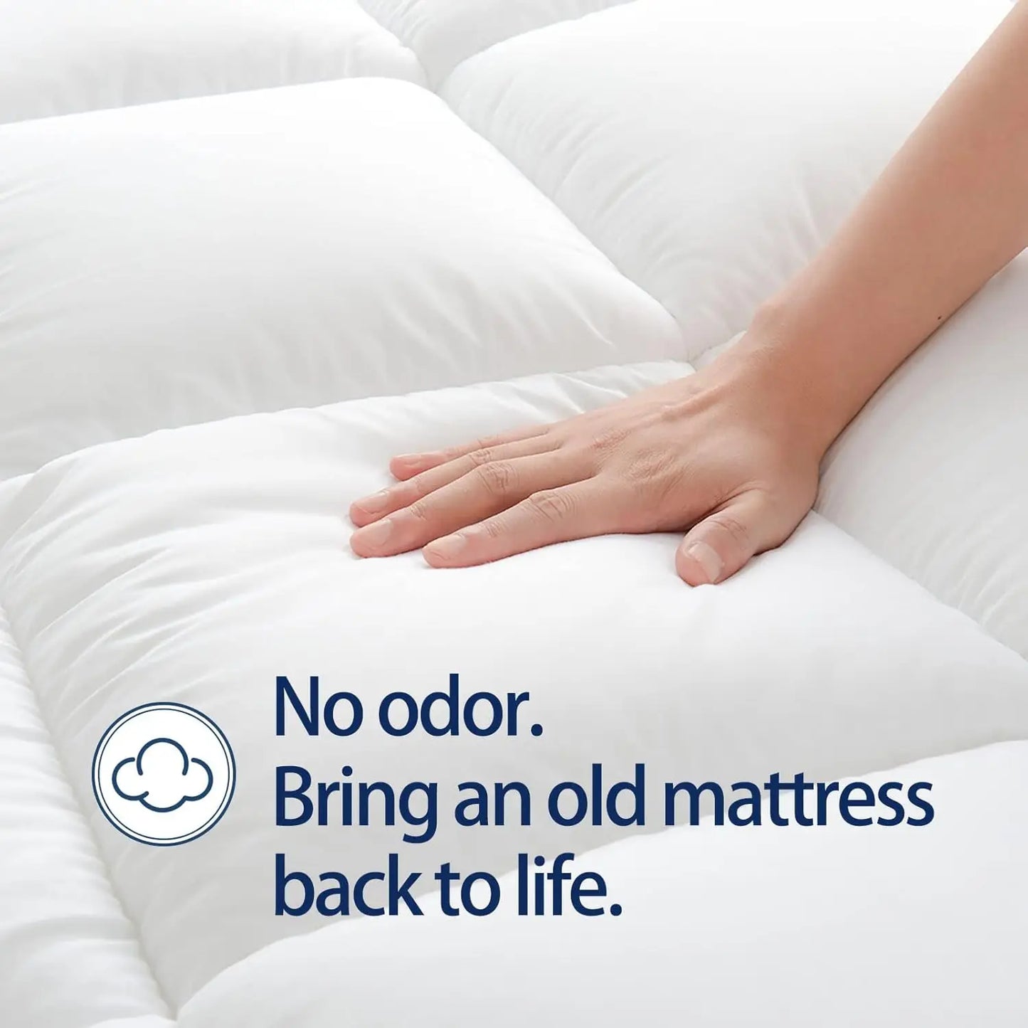 WQSPRING Extra-Thick Quilted Mattress Topper – Breathable Bed Protection Pad (18” Deep Pocket)