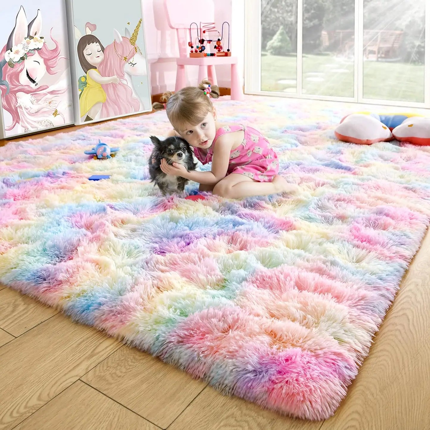Fluffy Area Rug – Soft Non-Slip Carpet for Bedroom, Living Room & Kids’ Rooms