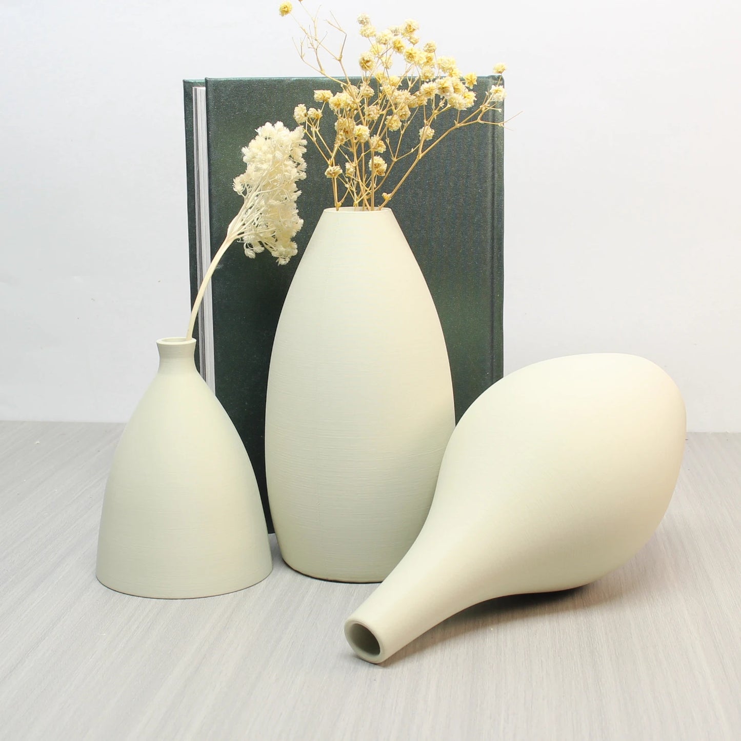 3-Piece Matte Vase Set – Modern Minimalist Decorative Vases for Home or Living Room