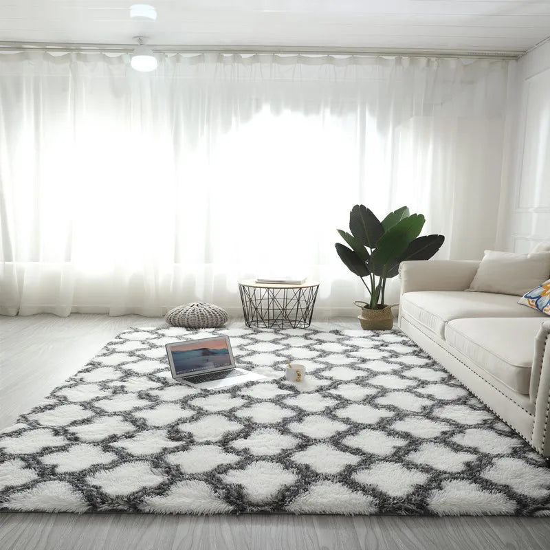 Geometric Plush Carpet – Large Area Rug, Ultra-Soft Decorative Carpet