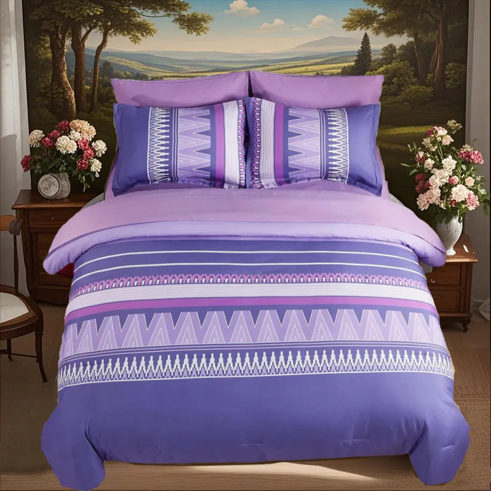 7-Piece Printed Comforter Set – Soft, Comfortable, All-Season Bedding