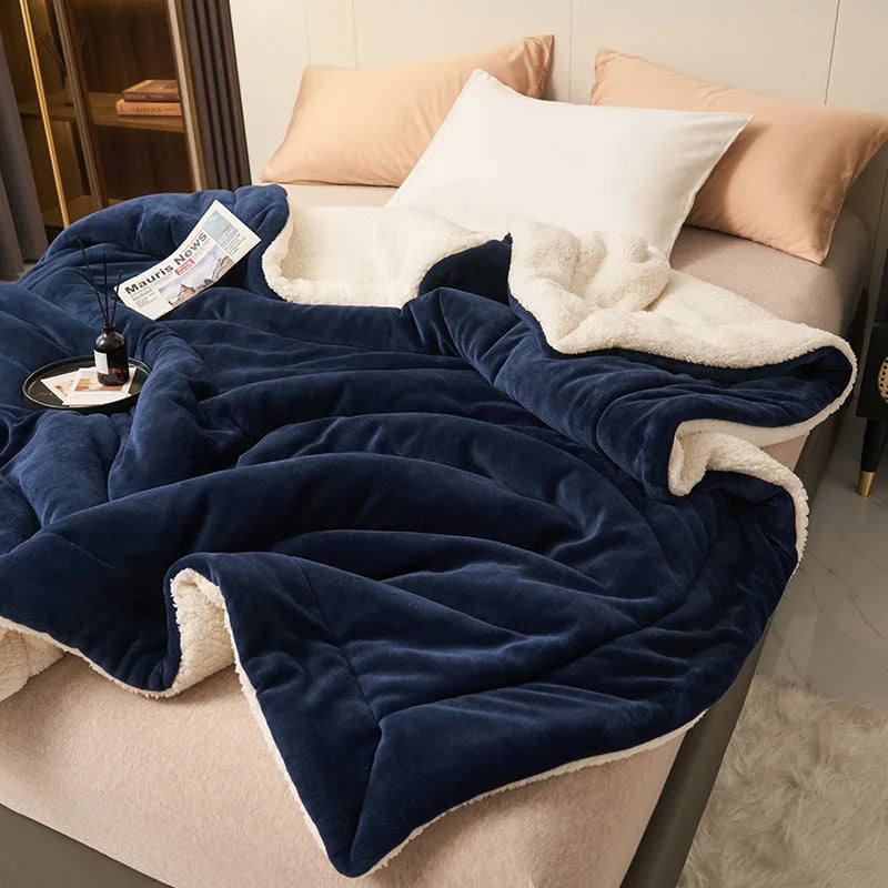 Soft Coral Fleece Blanket – Classic Solid Plush Throw for Bed, Sofa & All-Season Comfort